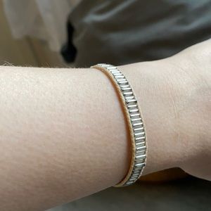 American Eagle Silver Glass Bead Bracelet